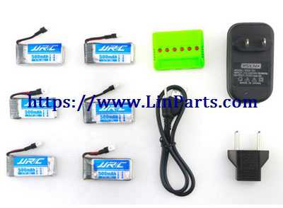 JJRC H43WH RC Quadcopter Spare Parts: 6PCS 3.7V 500MAH Lipo Battery + 6 in 1 Charger Charging Set
