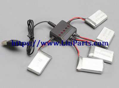 JJRC H43WH RC Quadcopter Spare Parts: 5PCS 3.7V 500MAH Lipo Battery + 5 in 1 Charger Charging Set