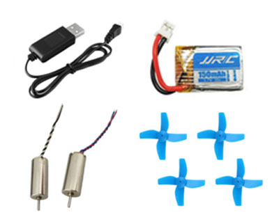 JJRC H36F RC Quadcopter Spare Parts: USB charger wire + Battery 3.7V 150mAh + Main motor set + Main blades