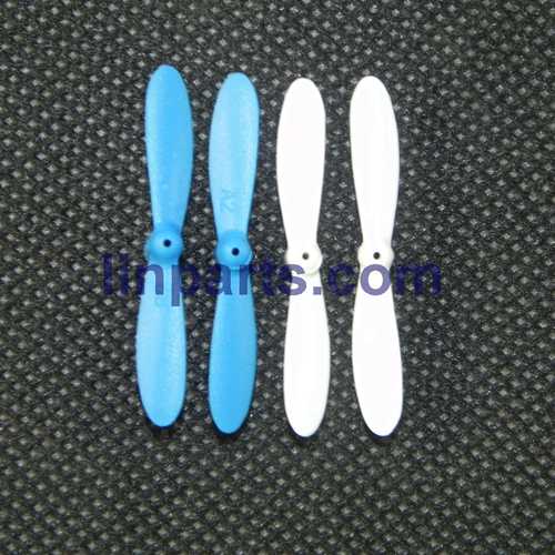JJRC-JJ810 Aircraft 4-CH 2.4GHz Mini Remote Control Quadcopter 6-Axis Gyro RTF RC Helicopter Spare Parts: Main blades propellers (Blue-White)