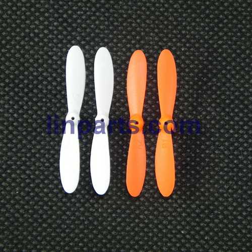 JJRC-JJ810 Aircraft 4-CH 2.4GHz Mini Remote Control Quadcopter 6-Axis Gyro RTF RC Helicopter Spare Parts: Main blades propellers (Orange-White)