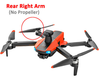 JJRC X22 RC Drone Spare Parts: Rear Right Arm