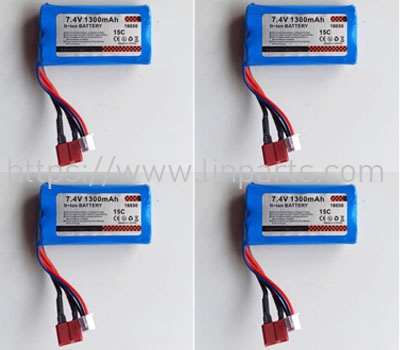 LinParts.com - JJRC Q117 RC Car Spare Parts: 7.4V 1300mAh battery 4pcs