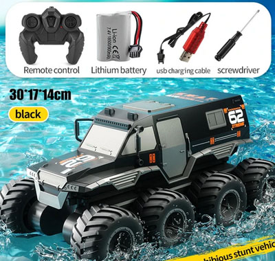 LinParts.com - JJRC Q137 Amphibious Off Road Climbing RC Car 1:16 Water & Land 8WD Remote Control Racing Car All Terrain Waterproof Car Toy - Click Image to Close