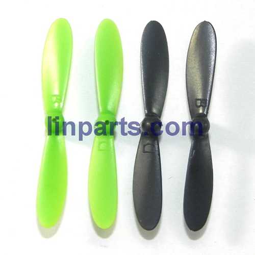 LinParts.com - JXD JD 395 Smallest RC Toy Mini Quadcopter Air bus 6-Axis Nano RC Quadcopter RTF Spare Parts: Main blades set(Green - Black)