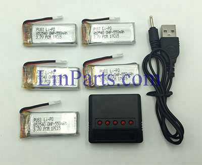 JXD 523 523W RC Quadcopter Spare Parts: USB Charger + USB Charger box + 5pcs Battery