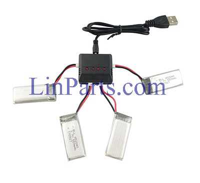 JXD 523 523W RC Quadcopter Spare Parts: USB Charger + USB Charger box + 4pcs Battery