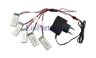 LinParts.com - JXD 523 523W RC Quadcopter Spare Parts: Charger set + 5pcs Battery - Click Image to Close