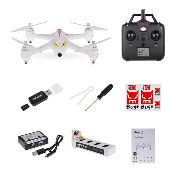 LinParts.com - MJX B2C Bugs 2C Brushless With 1080P HD Camera GPS Altitude Hold RC Drone Quadcopter RTF