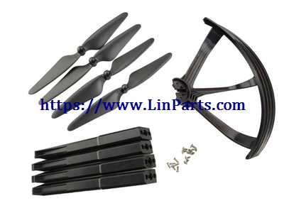 LinParts.com - MJX BUGS 3 H Brushless Drone Spare Parts: Outside Frame + Blades Game + Plastic Support Bar[Black]