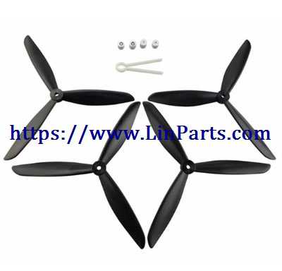 LinParts.com - JJRC X8 Brushless Drone Spare Parts: Upgrade Blades set[Black]