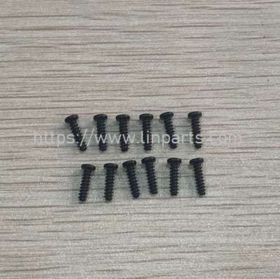 LinParts.com - MJX Hyper Go H16E H16H H16P RC Truck Spare Parts: M2384 Round head flat screw(12PCS)