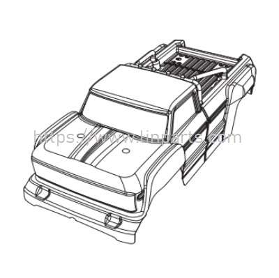 MJX Hyper Go H16P RC Truck Spare Parts: H16P Car body components(Blue)