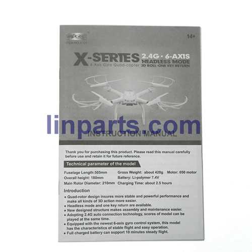 MJX X101S RC Quadcopter Spare Parts: Manual book