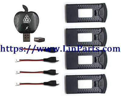 SG700 RC Quadcopter Spare Parts: Charger head +4pcs Adapter cable + 4pcs battery 3.7V 900mAh