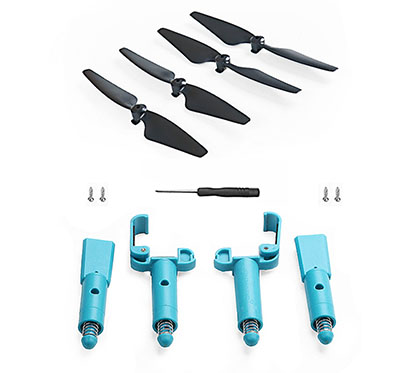 SJRC F22 F22S 4K PRO RC Drone Spare Parts: Main blades + Spring increase Undercarriage Blue
