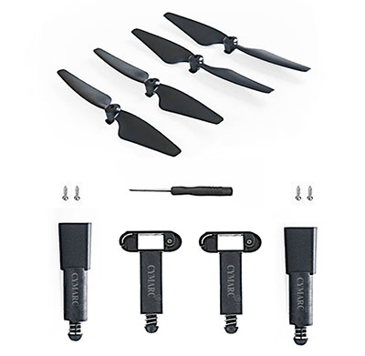 SJRC F22 F22S 4K PRO RC Drone Spare Parts: Main blades + Spring increase Undercarriage Black