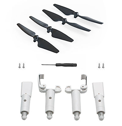 SJRC F22 F22S 4K PRO RC Drone Spare Parts: Main blades + Spring increase Undercarriage White