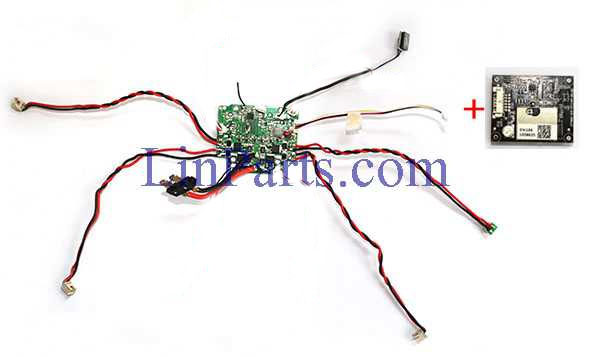 LinParts.com - SJ R/C S70W RC Quadcopter Spare Parts: PCB/Controller Equipement + motor cable 4pcs + LED lights 4pcs + power cord + GPS + other