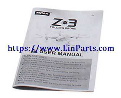 LinParts.com - Syma Z3 RC Drone Spare Parts: English manual - Click Image to Close