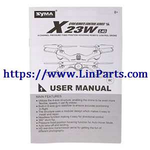 LinParts.com - SYMA X23W RC Quadcopter Spare Parts: English manual