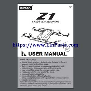 Syma Z1 RC Quadcopter Spare Parts: Manuals