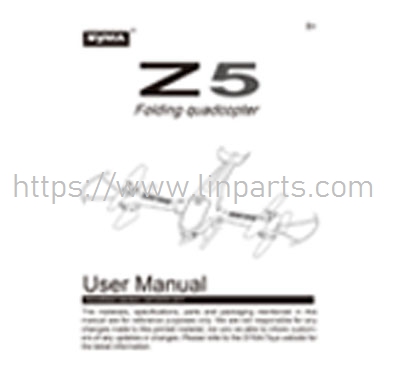 LinParts.com - Syma Z5 RC Quadcopter Spare Parts: English instruction manual - Click Image to Close