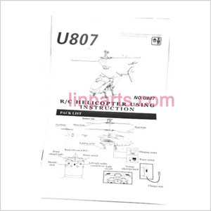 UDI RC U807 U807A Spare Parts: English manual book