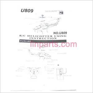 LinParts.com - UDI RC U809 U809A Spare Parts: English manual book 1 - Click Image to Close