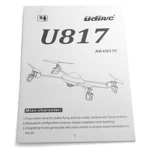 UDI RC U817 U817C Spare Parts: English manual book