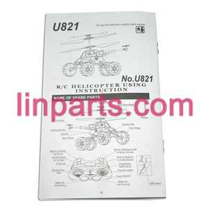 UDI RC Helicopter U821 Spare Parts: English manual book
