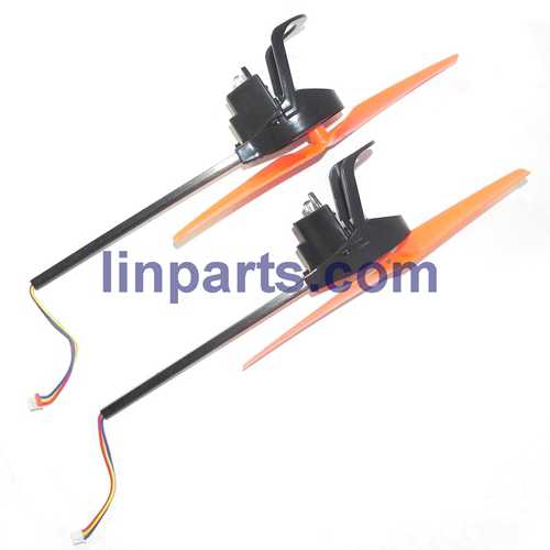 LinParts.com - UDI RC U829 U829A U829X Quadcopter UFO 2.4Ghz 4 channels Built in Video Camera Six axis Gyro Spare Parts: Side bar and motor set(Orange blades with White light) - Click Image to Close