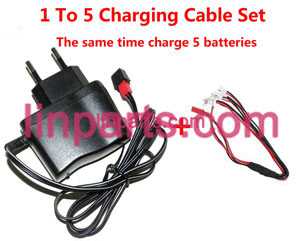 LinParts.com - UDI RC QuadCopter Helicopter U830 Spare Parts: 1 to 5 wall charger and charging plug lines - Click Image to Close