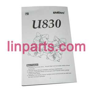 LinParts.com - UDI RC QuadCopter Helicopter U830 Spare Parts: English manual book - Click Image to Close