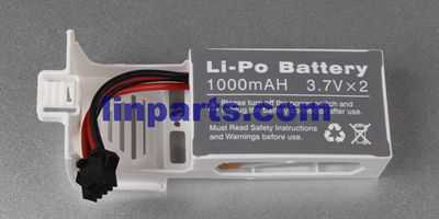 LinParts.com - UDI Falcon U842 RC Quadcopter Spare Parts: Battery(3.7v 1000mAh) + Battery box[White]