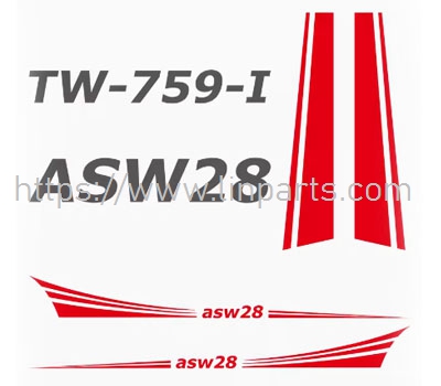 LinParts.com - Volantex ASW28 V2 759-1 RC Airplane Spare Parts: P7590107 Decals