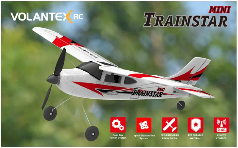 VolantexRC 761-1 RC Airplane 2.4GHz 4Channel Gyro Trainstar RC Plane Glider EPP Foam Trainer Warbird Fixed Wing RTF One-Key U Turn