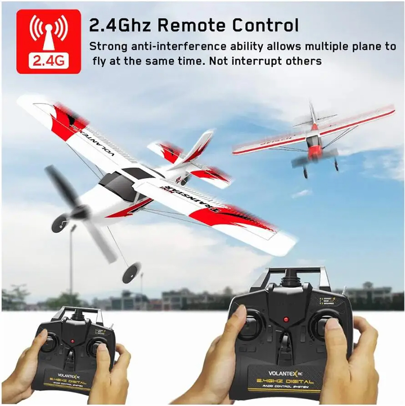 VolantexRC 761-1 RC Airplane 2.4GHz 4Channel Gyro Trainstar RC Plane Glider EPP Foam Trainer Warbird Fixed Wing RTF One-Key U Turn