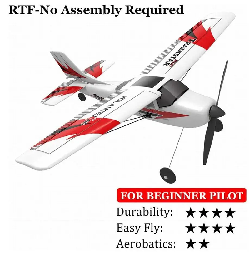 VolantexRC 761-1 RC Airplane 2.4GHz 4Channel Gyro Trainstar RC Plane Glider EPP Foam Trainer Warbird Fixed Wing RTF One-Key U Turn