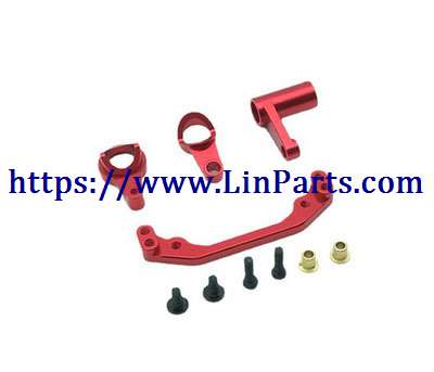 LinParts.com - WLtoys 104001 RC Car spare parts: Metal upgrade modification steering group Red