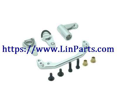 LinParts.com - WLtoys 104001 RC Car spare parts: Metal upgrade modification steering group Silver