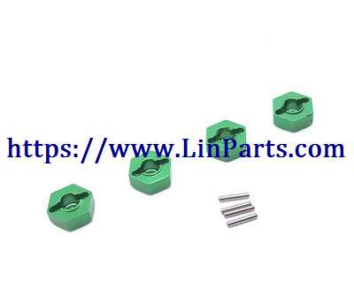 LinParts.com - WLtoys 104001 RC Car spare parts: Metal upgrade Hexagon wheel seat[wltoys-104001-1871]Green - Click Image to Close