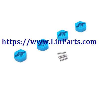 LinParts.com - WLtoys 104001 RC Car spare parts: Metal upgrade Hexagon wheel seat[wltoys-104001-1871]Blue