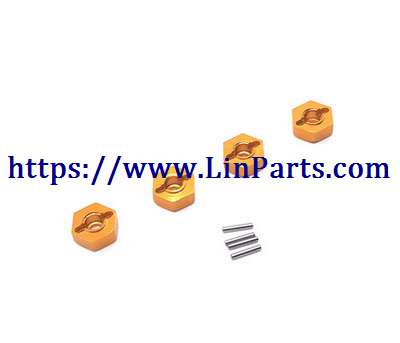 LinParts.com - WLtoys 104001 RC Car spare parts: Metal upgrade Hexagon wheel seat[wltoys-104001-1871]Golden