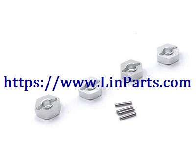 LinParts.com - WLtoys 104001 RC Car spare parts: Metal upgrade Hexagon wheel seat[wltoys-104001-1871]Silver