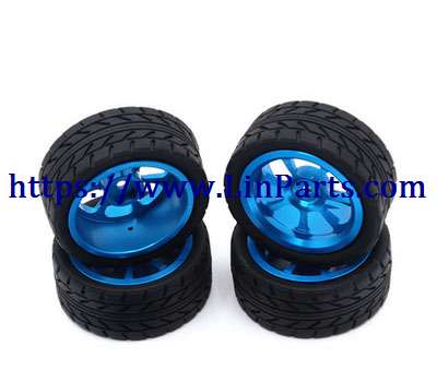 WLtoys 124018 RC Car spare parts: Metal upgrade wheels blue