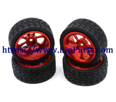 WLtoys 124018 RC Car spare parts: Metal upgrade wheels red