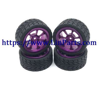 WLtoys 124018 RC Car spare parts: Metal upgrade wheels purple