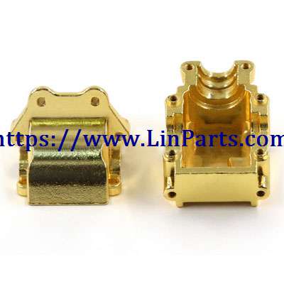 LinParts.com - WLtoys 124019 RC Car spare parts: Upgrade metal Gearbox upper and lower cover group[wltoys-124019-1254]Golden