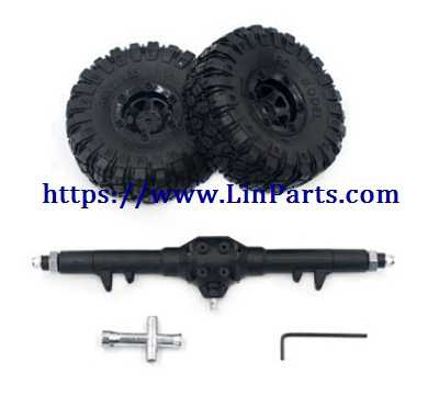 Wltoys 12428 RC Car Spare Parts: Rear Axle+Rear Differntial Gear Group[Assemble well]+Screw wrench+Wheels+Wheels wrench